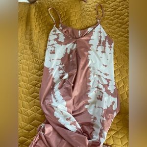 Pink and white jumpsuit